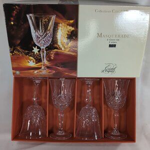 Cristal d'Arques Masquerade 4 Set Wine Glasses 17 cl 5 3/4oz 24% Lead Crystal